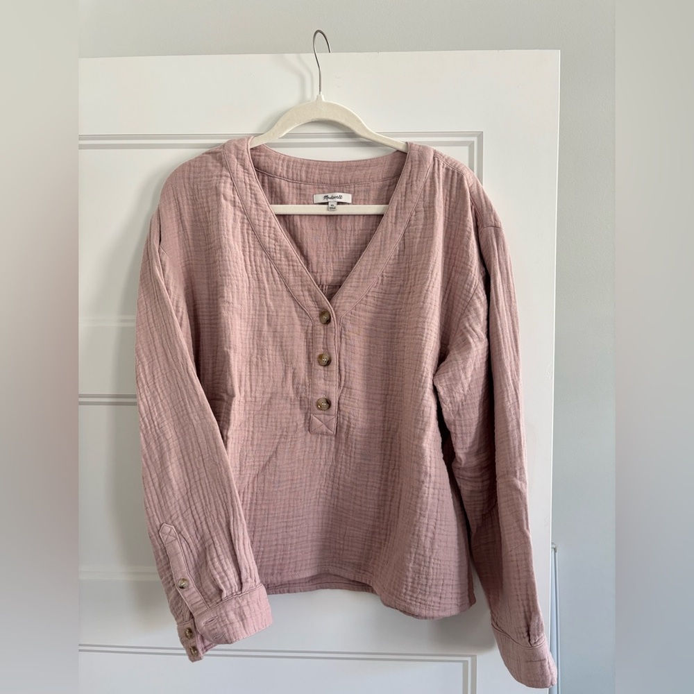 Madewell - pink Henley size xl